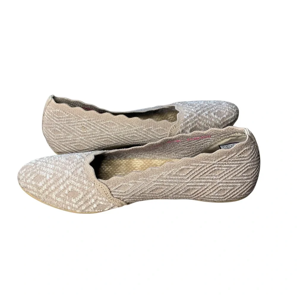 Sketchers‎ Modern Comfort Women's Slip On Dark Taupe Cleo Ballet Flat Size 8.5